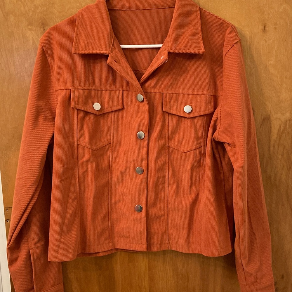 Women's Rusty Orange Corduroy Jacket